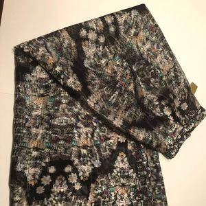 New Nicole Miller Multicolor 3d Floral Full Skirt